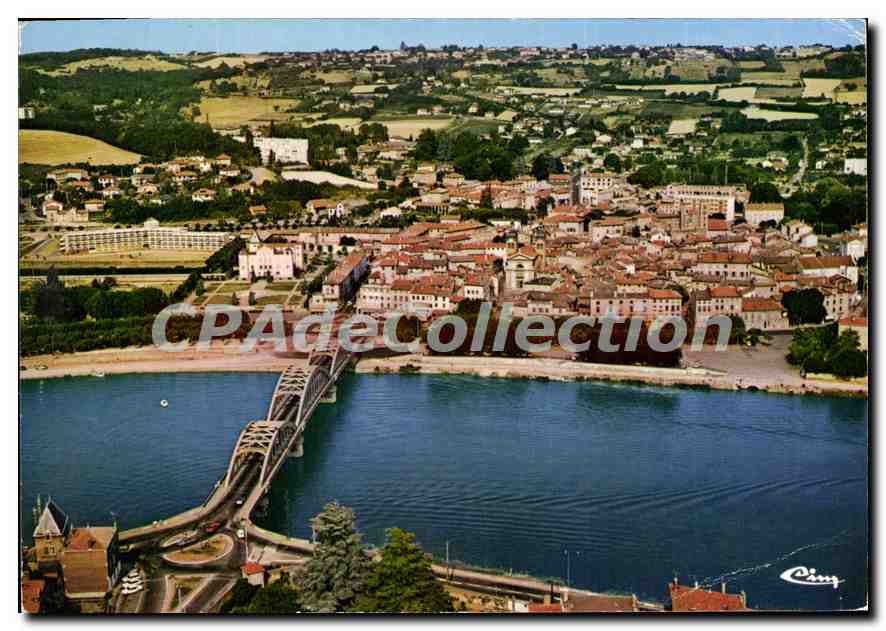 Vue aérienne de Neuvy-sur-Saône — pont et ville — éditeur Cing