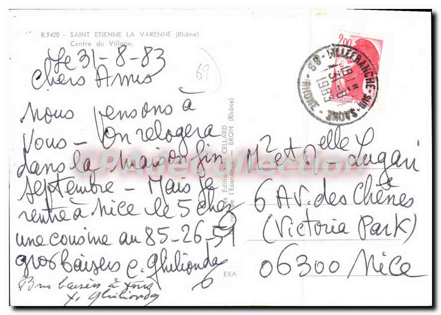 Saint-Étienne-la-Varenne — Centre du Village — Éditions Cellard — Back