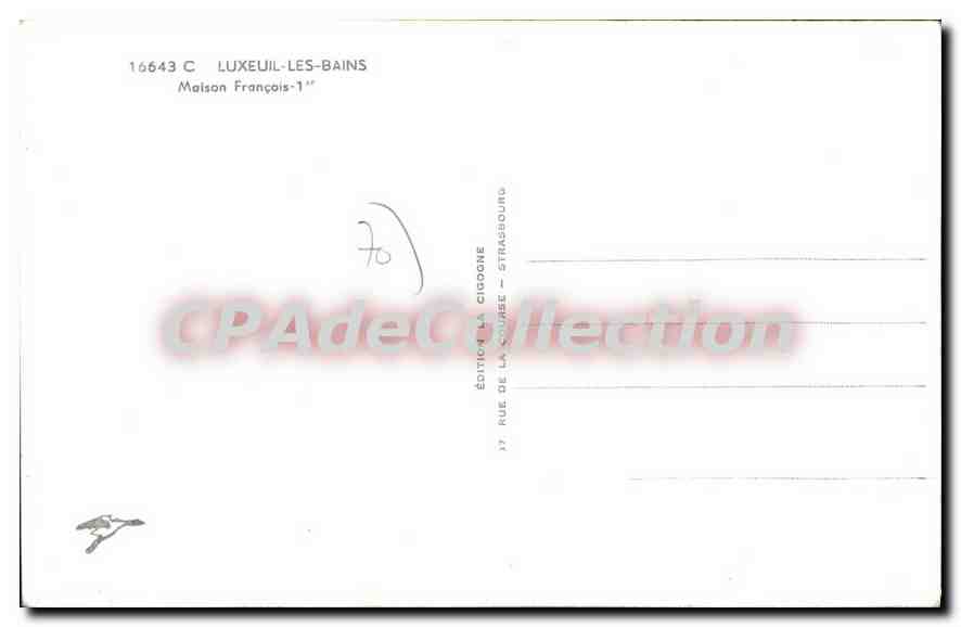 Place de la République — Luxeuil-les-Bains — Édition La Cigogne — Verso