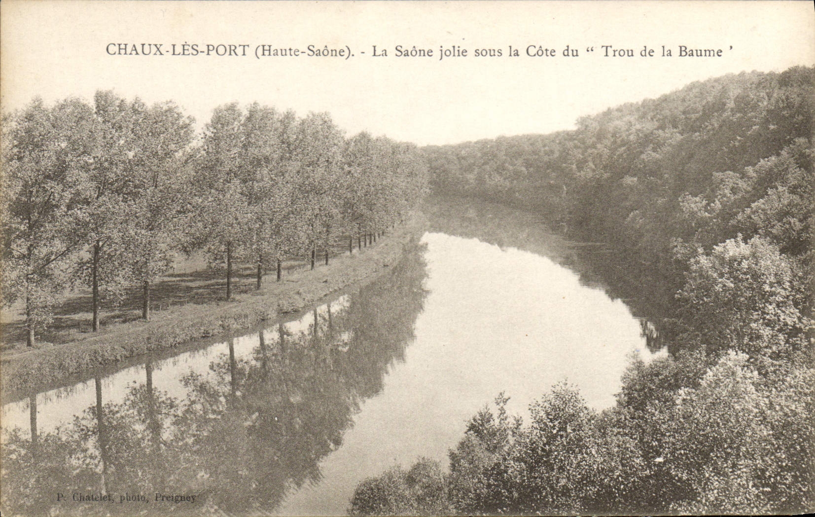 CPA Chaux Les Port Haute Saone La Saone jolie sous la Cote du Trou de la Baume 
