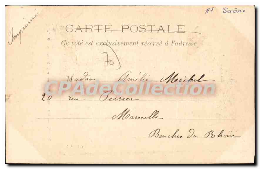 CPA Lure Monument du Souvenir Francais 1870 71  — Rückseite