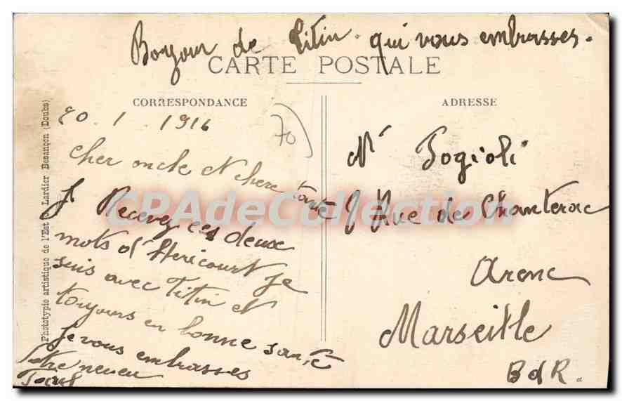 CPA Hericourt Haute Saone Le Mont Vaudois  — Rückseite
