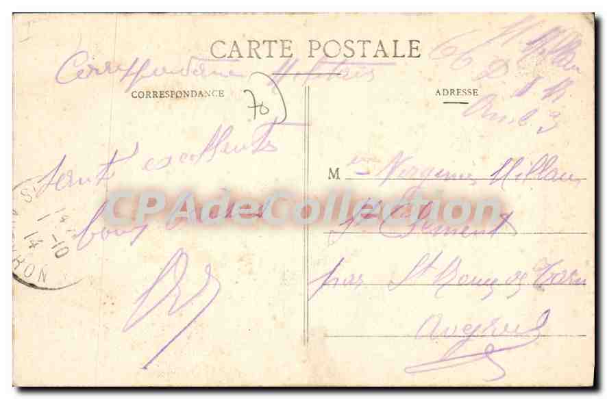 CPA Villersexel Le Monument des Cosques  — Rückseite