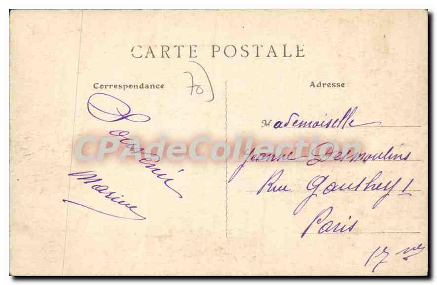 Vesoul - Les environs : Villersexel - Le Château — reconstruit 1883, incendié 1870 — R.O.F. — Verso