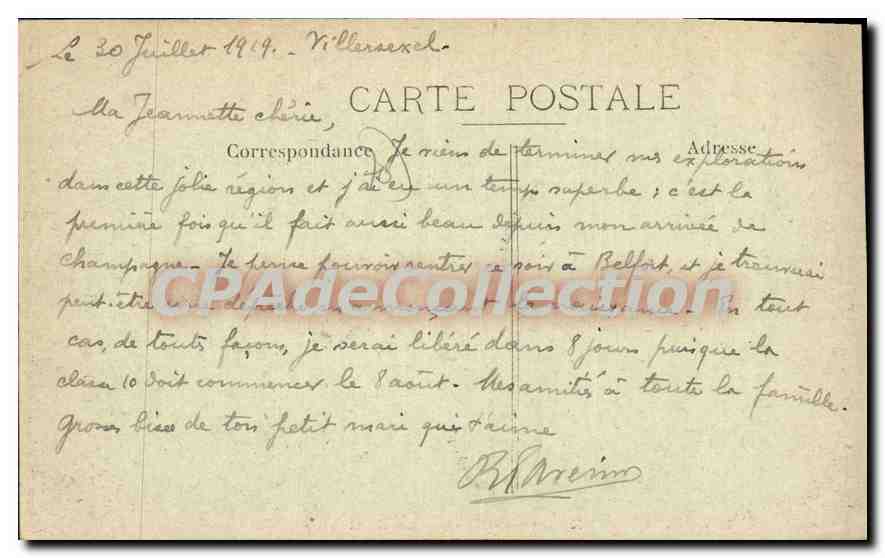 CPA Villersexel Haute Saone Le Chateau  — Rückseite