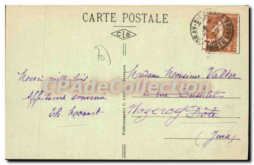 Voray (Haute-Saône) — La Chapelle — Edit. Jacquard — Verso