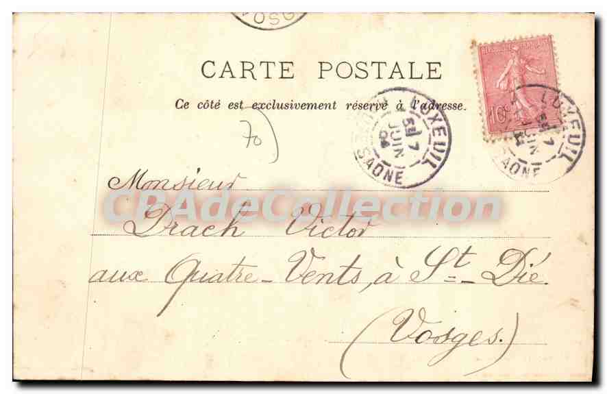 Luxeuil-les-Bains — La Gare — Reuchet, édit., Fougerolles — Verso
