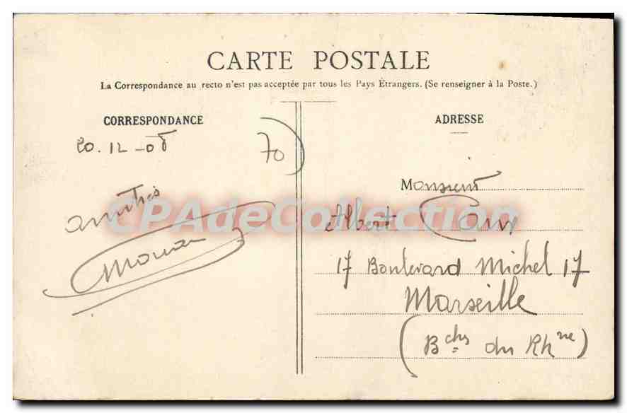 Château de Chatigny — Luxeuil-les-Bains (Haute-Saône) — Ad Wolck, Saint-Dié, N° 6554 — Verso