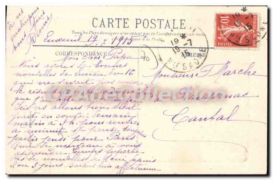 Luzeuil — Le Presbytère et l'Église — CPAdeCollection — Verso