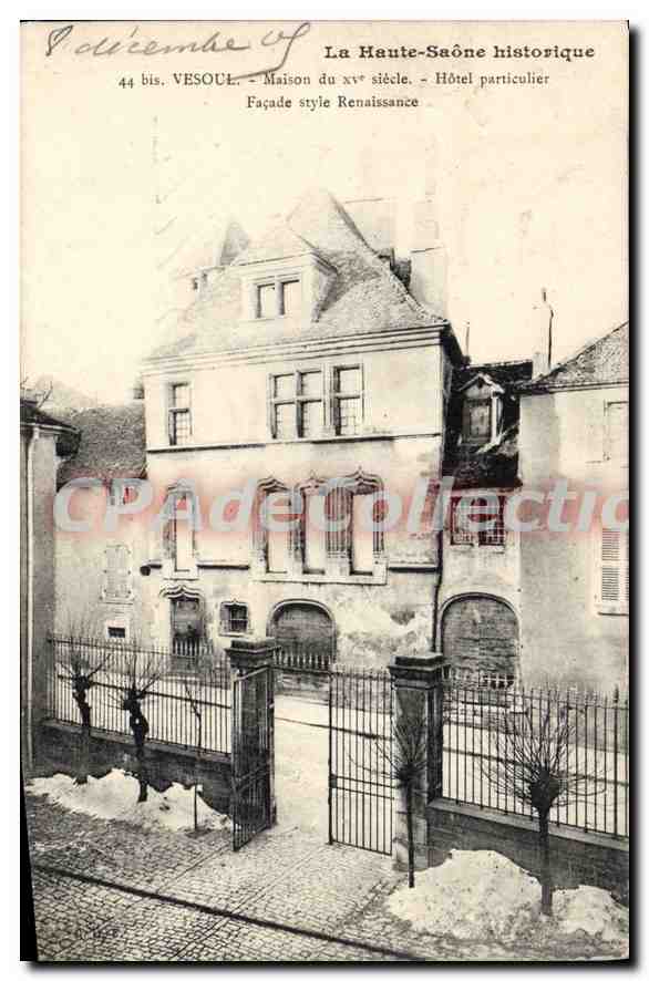 Vesoul — Maison du xve siècle — Hôtel particulier Façade style Renaissance — La Haute-Saône historique