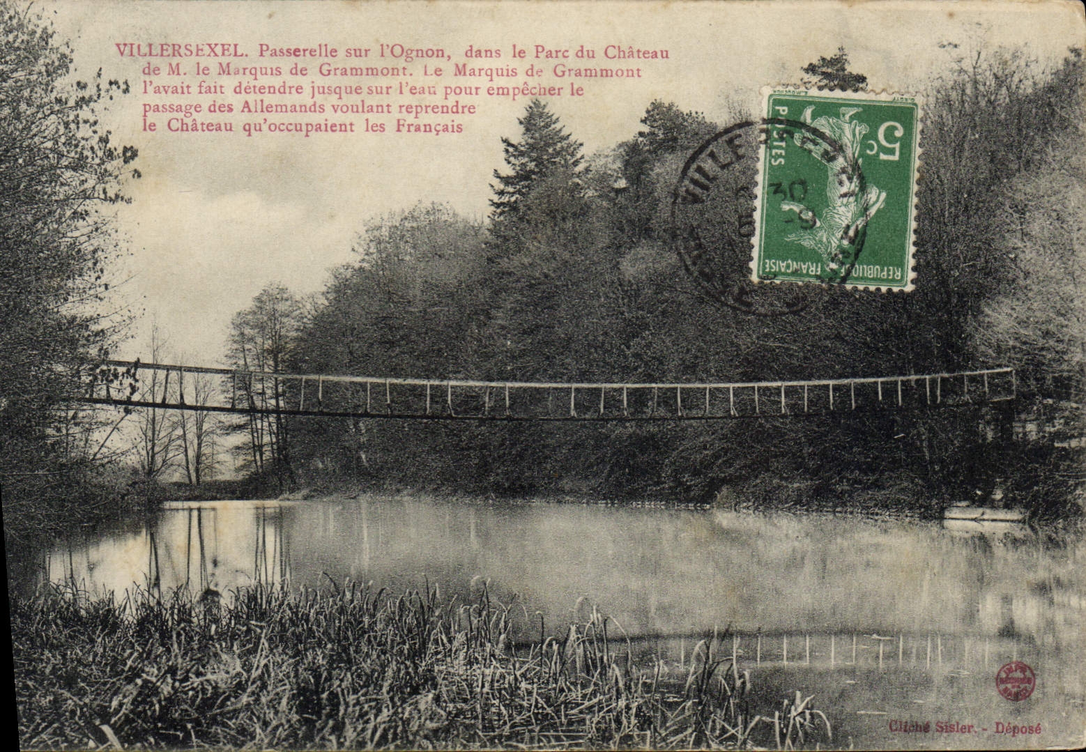 CPA Villersexel Passerelie sur l'gnon dans le Parc du Chateau 