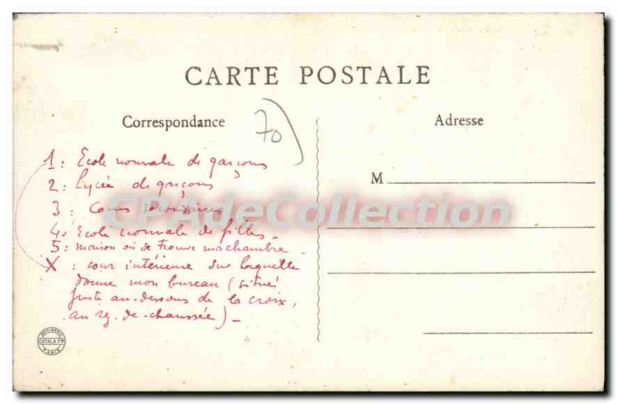 Yesoul — Vue Générale, vue prise de la Molte — B.F., Paris — Verso