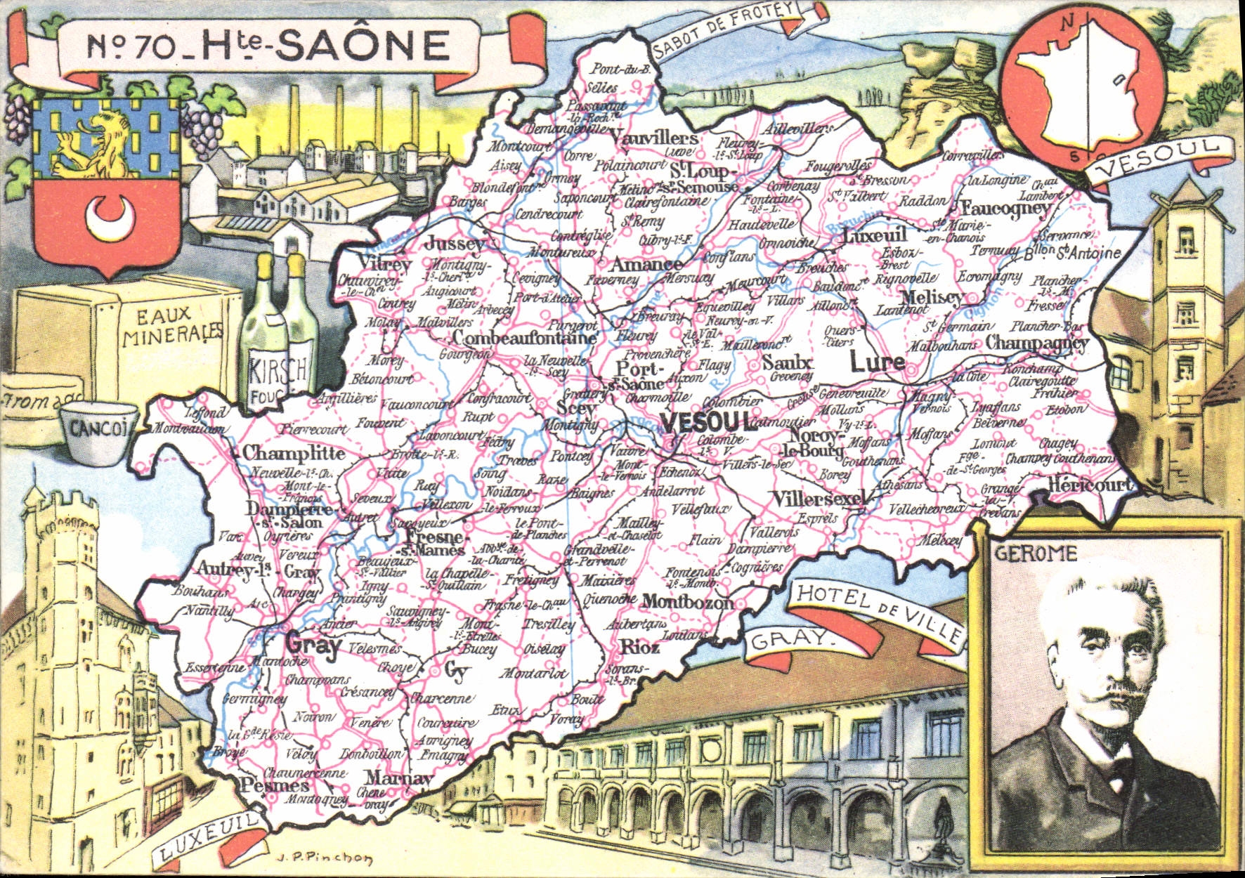 Haute-Saône — Carte postale illustrée — Éditeur Blondellia Rocce, n°70
