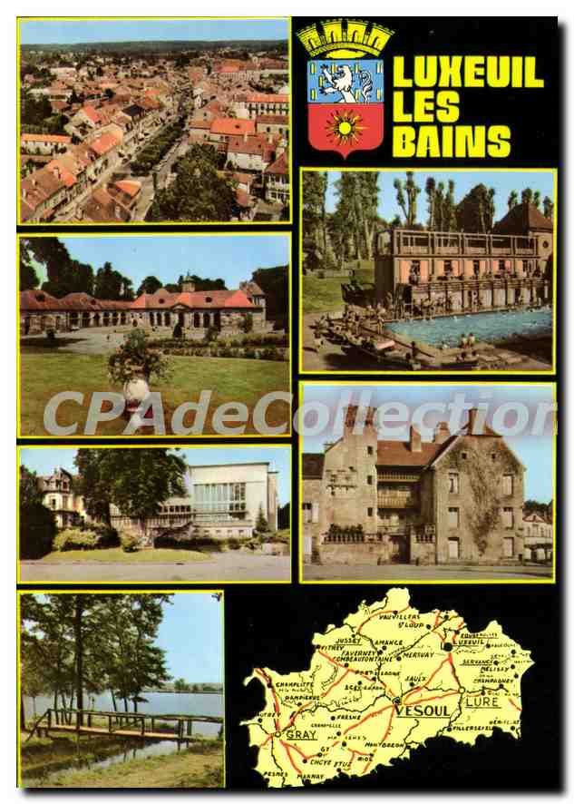 LUXEUIL-LES-BAINS — vue panoramique et sites — Imprimeur Combier, n° 43 0002 - Anverso
