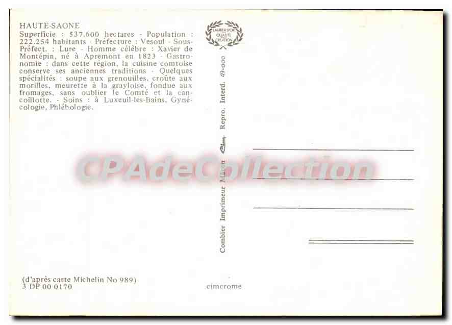 CPSM Hte Saone  — Rückseite