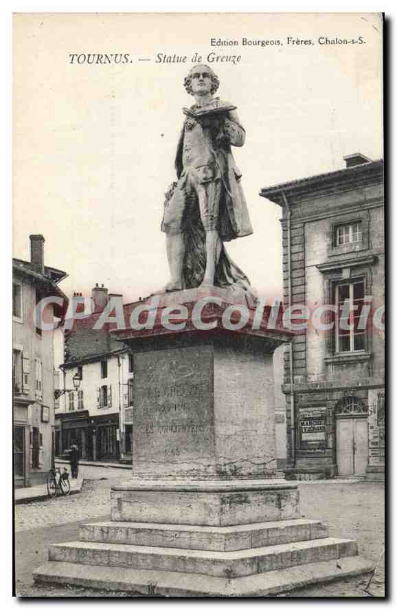 CPA Tournus Statue de Greuze 