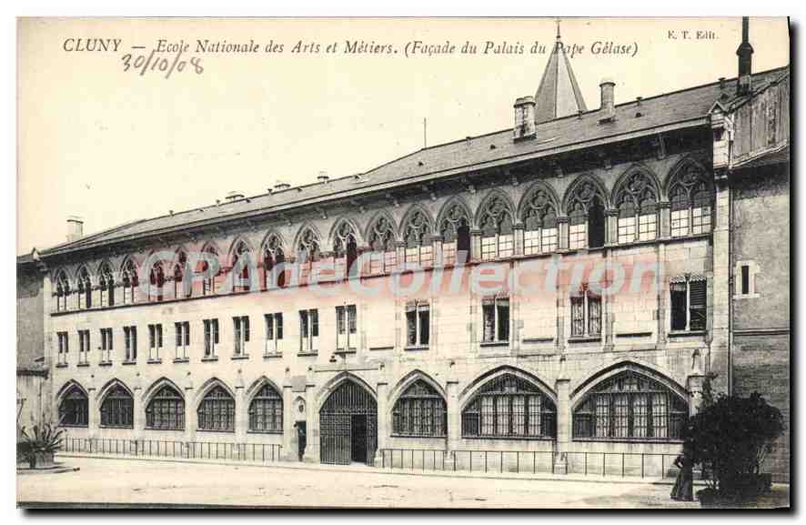 Cluny — École Nationale des Arts et Métiers. (Façade du Palais du Pape Gélase) — E. T. Eah