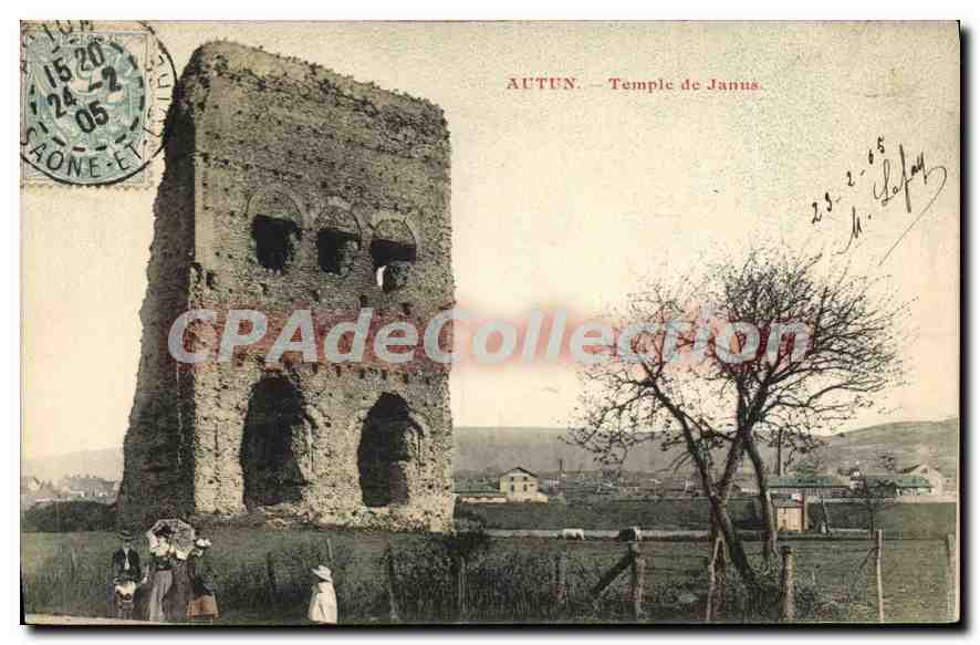 Autun — Tempel des Janus — Vintage Postcard/Antike Ansichtskarte