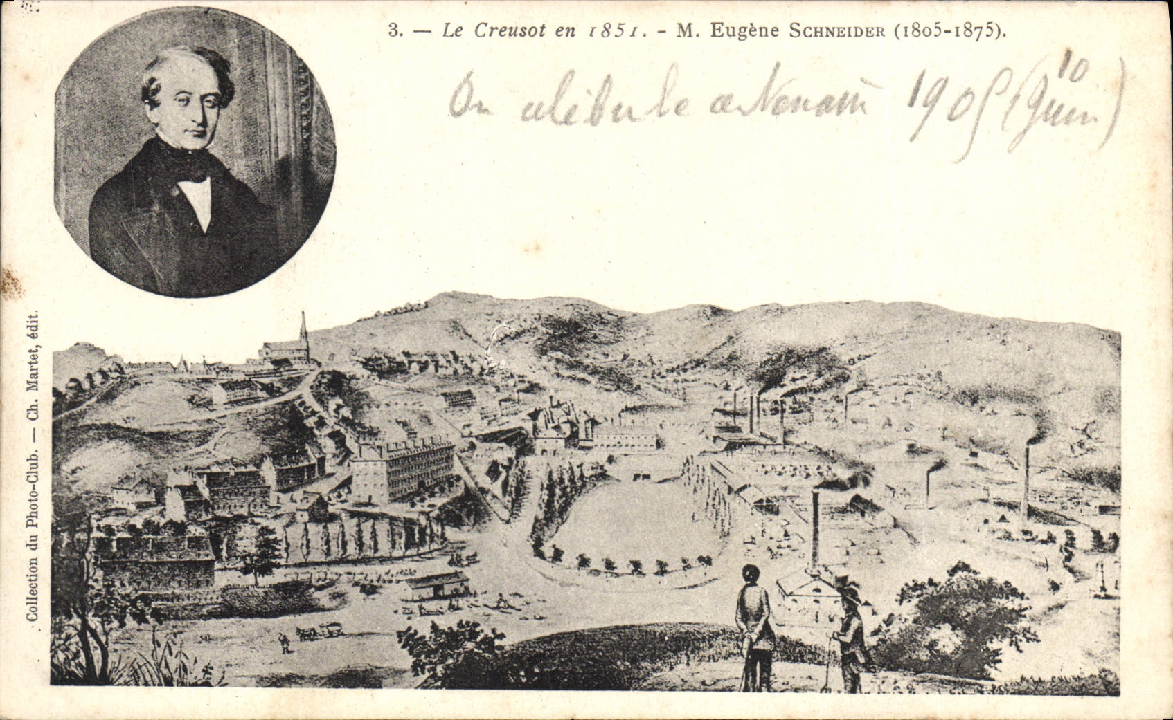 Le Creusot en 1851 — M. Eugène Schneider (1805-1875) — Ch. Mariet, édit.