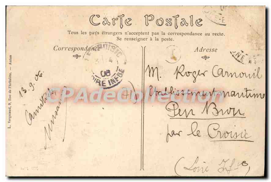 Autun — Vue sur l'Évêché et la Cathédrale — Éditeur inconnu, n° 30 — Reverso