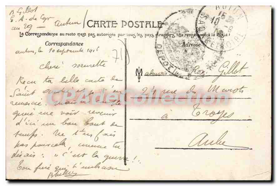 Autun — Vue panoramique — éditeur inconnu, n° 43 — Reverso