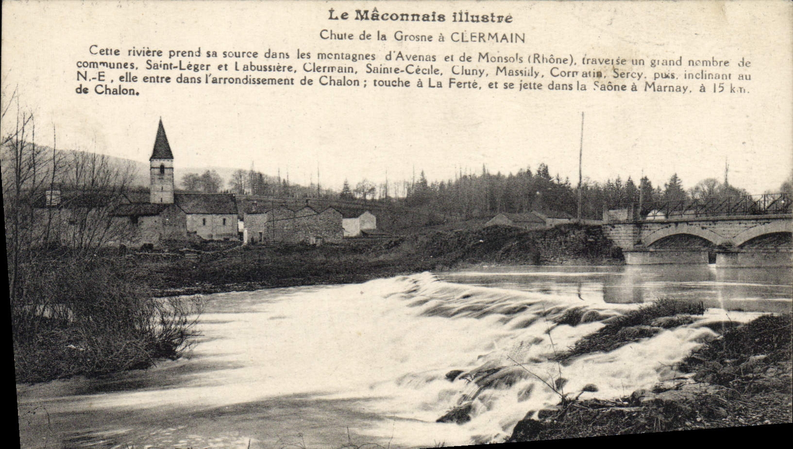 CPA Chute de la Grosne a Clermain 