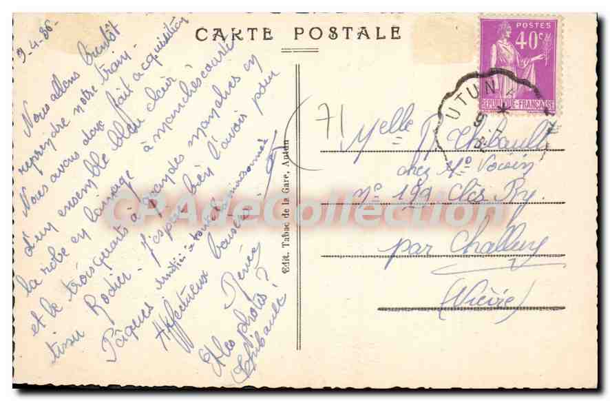 Autun — Vue Générale — Éditeur Tabac de la Garre, n°16 — Reverso