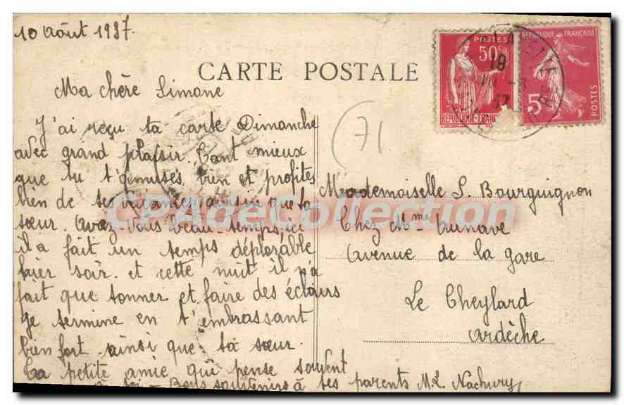 CPA La Clayette Le Chateau et le Pont leois  — Rückseite