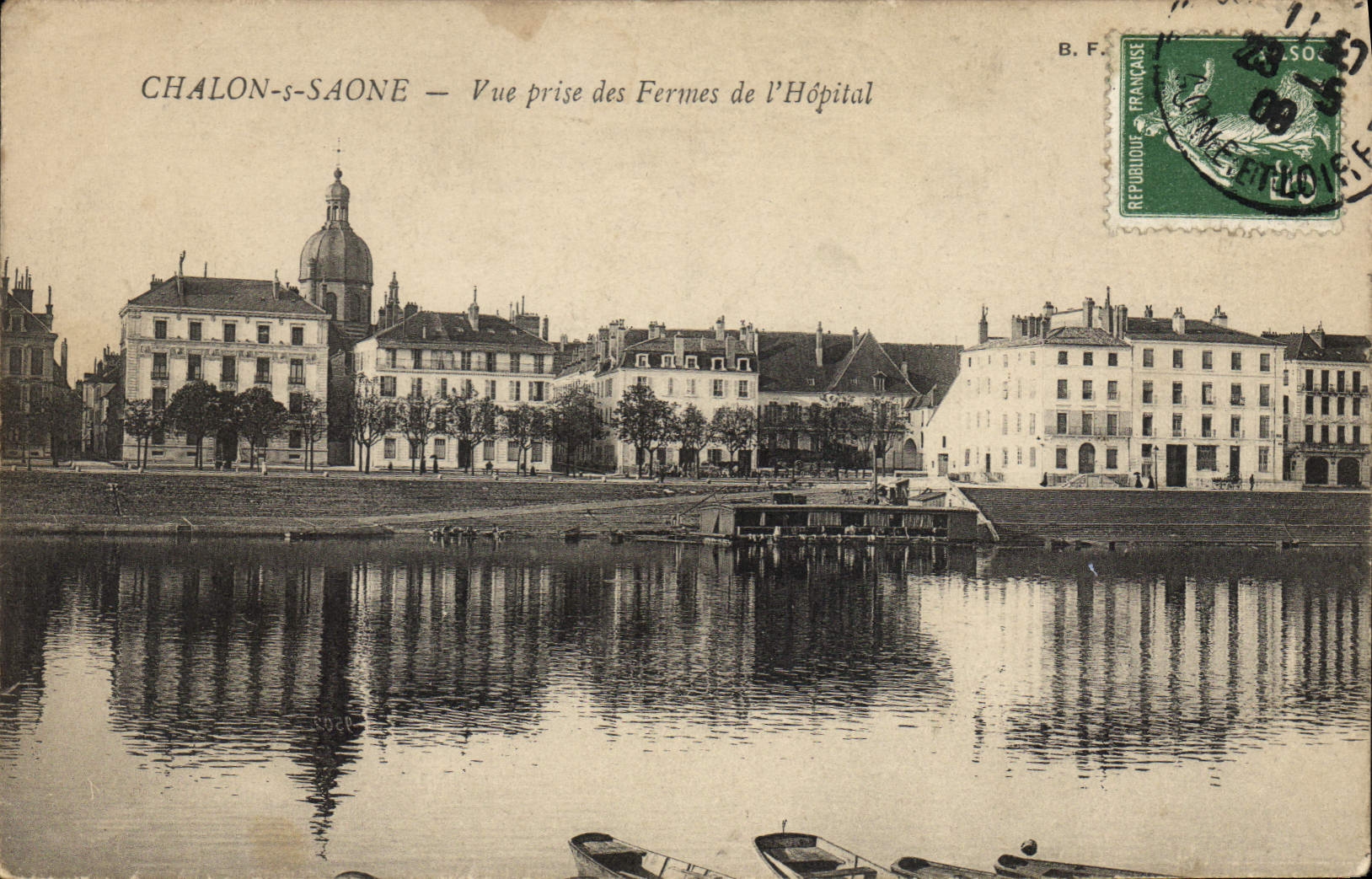 Chalon-sur-Saône — Ansicht von den Krankenhausfarmen — B.F. Französisch Republik