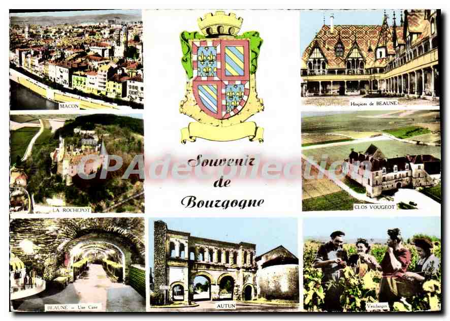 CPSM Souvenir de Bourgogne 