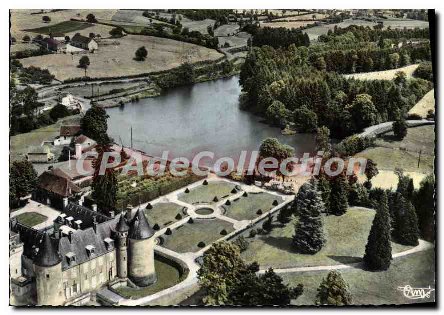Vérosvres (71) — Vue aérienne sur le Château et le Parc — Combière Imprimeur