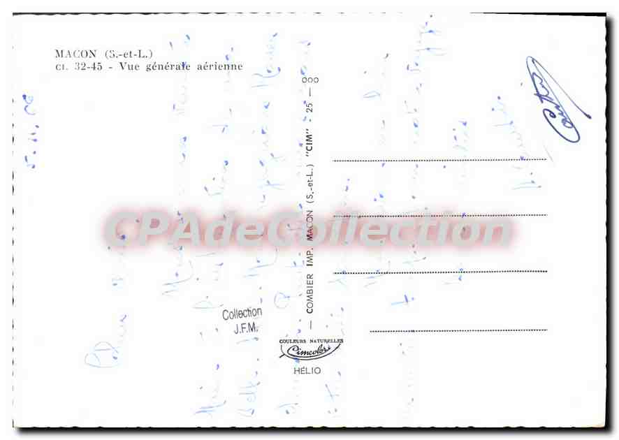 Macon (3.-et-L.) — vue générale aérienne — CIM — Verso