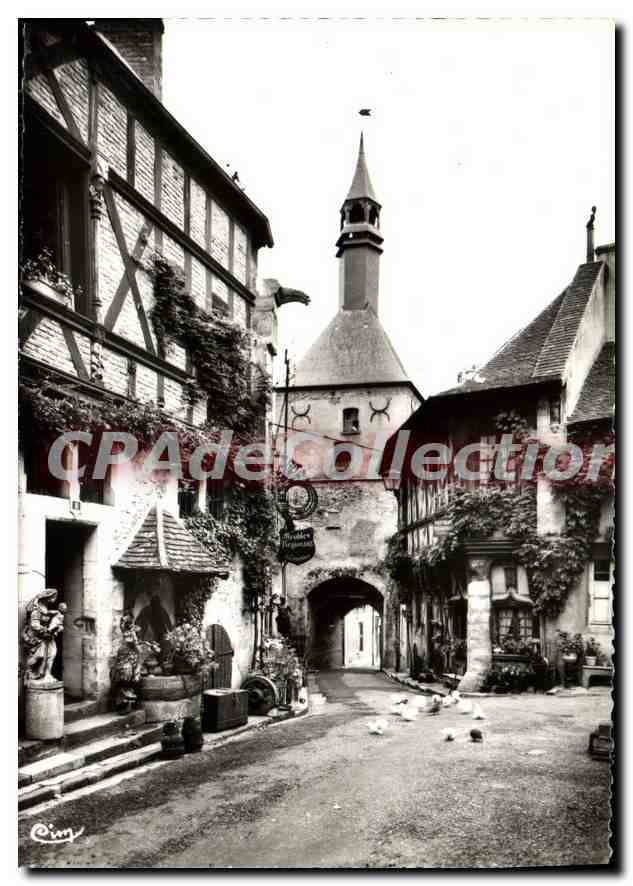 CPSM Bourbon Lancy Thermal S et L Le Beffroi et la Maison de Bois