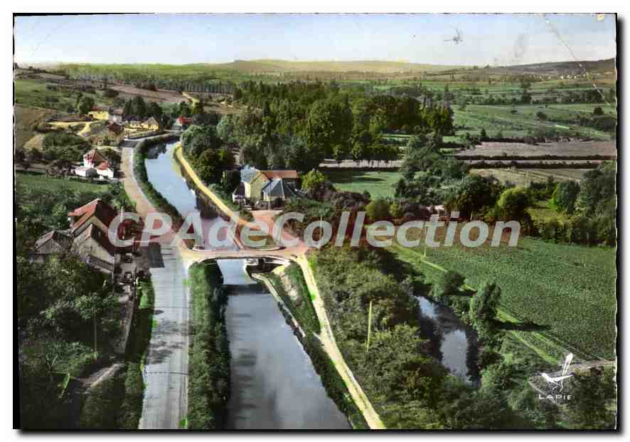 CPSM En Avion Au Dessus de Cheilly les Maranges Saone et Loire Le Canal 
