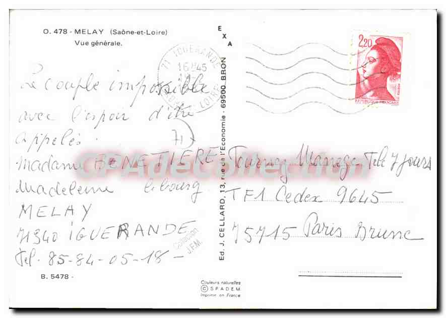 CPSM Melay Saone et Loire Vue generale — Rückseite
