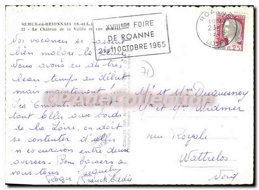 CPSM Semur en Brionnais S et Le Le chateau de la Vallee et vue generale  — Verso
