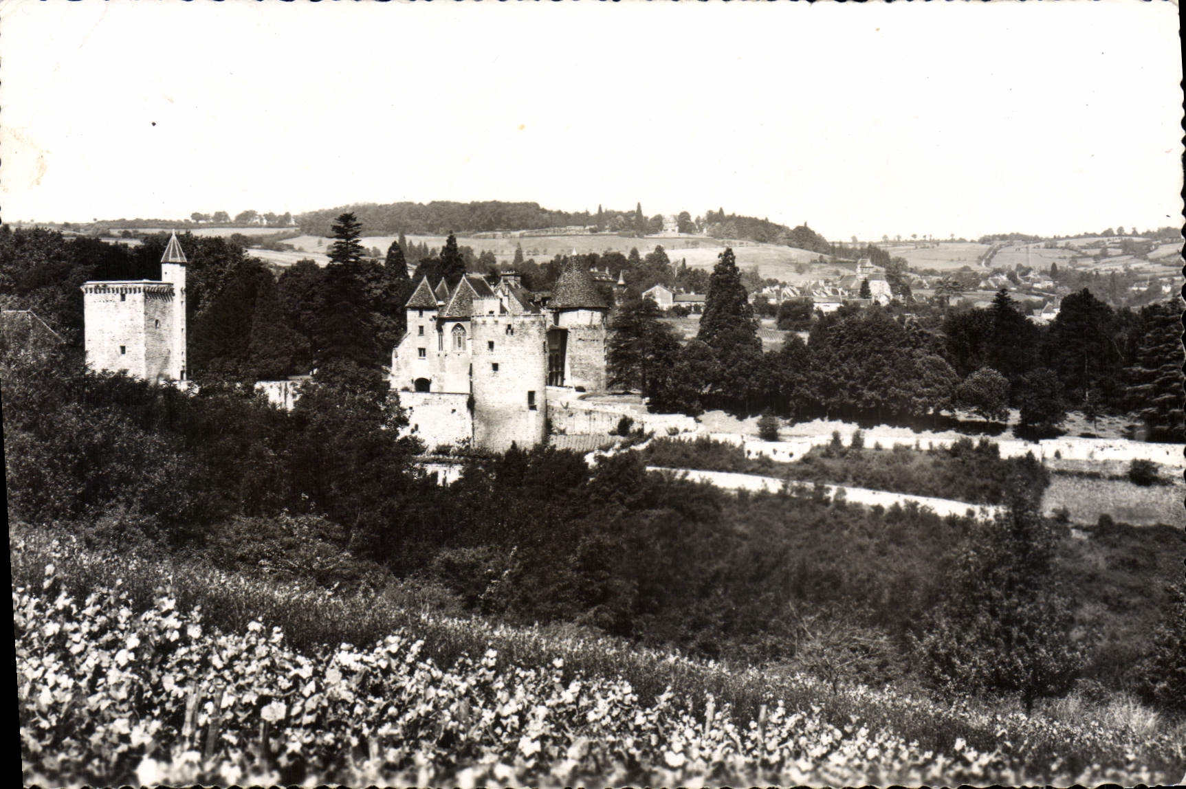 CPSM Couches Saone et Loire Paysage sur le Chateau et le Pays 