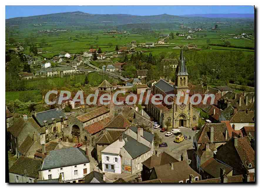 CPSM Toulon sur Arroux S et L Vue generale aerienne 