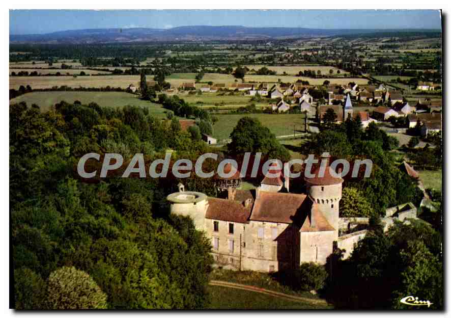 CPSM Environs de St Gengoux le National Sercy S et L Le chateau Vue aerienne 