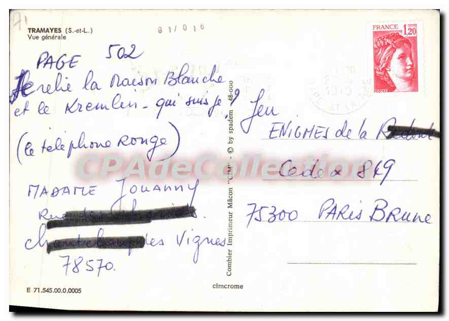 CPSM Tramayes S et Le Vue generale  — Rückseite