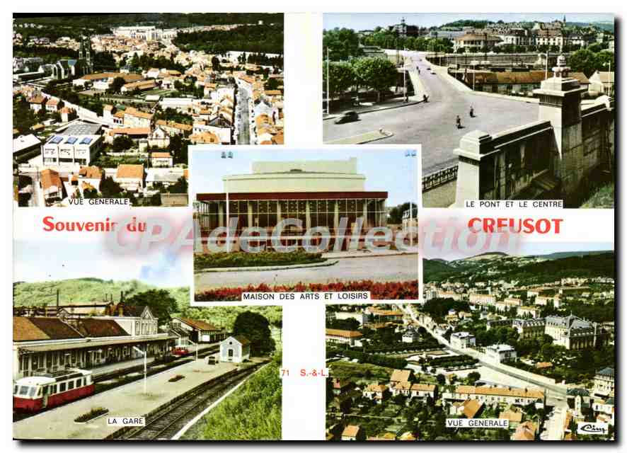 Creusot — Vue générale, pont, centre, gare, maison des arts et loisirs — S.A.L. (71)