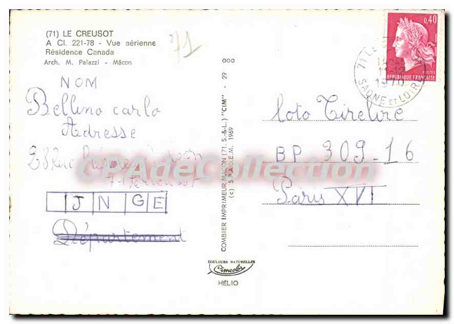 Vue aérienne de la Résidence Canada à Le Creusot — Imprimerie Combier, n° 000 — Reverso