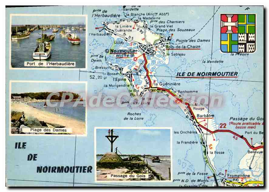 Île de Noirmoutier — Carte postale touristique — Éditeurs ARTAUL, Frères, Carquefou