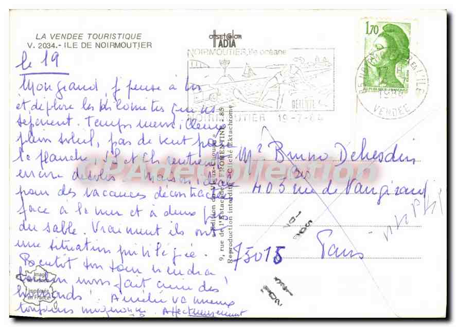 Ile de Noirmoutier — vue panoramique — LA VENDEE TOURISTIQUE, V.2034 — Rückseite