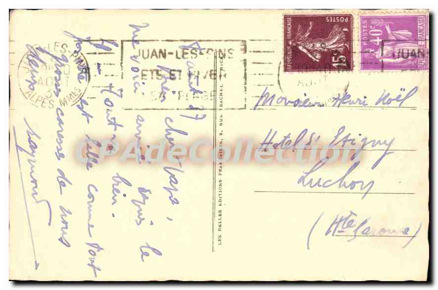 CPA Vue sur le GOLFE JUAN et JUAN les pins  — Verso