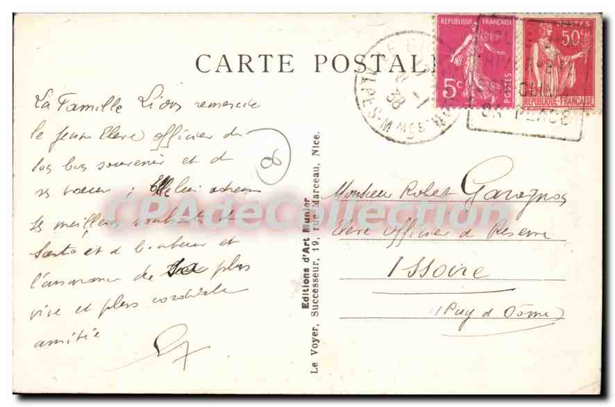 CPA La Cote d'Azur GOLFE JUAN Vue generale  — Verso