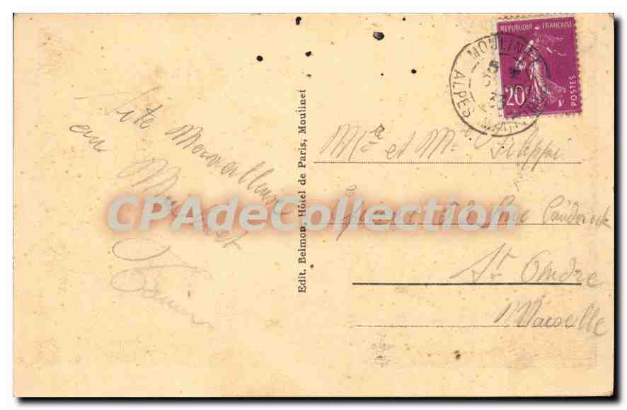 CPA Moulinet A M origine de la Bevera  — Verso