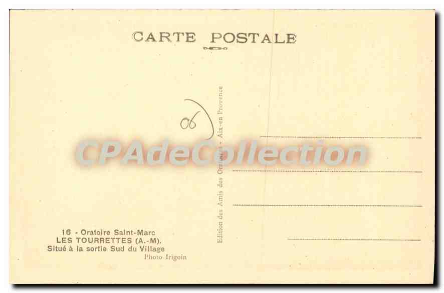 Oratoire Saint-Marc — Les Tourrettes (A.-M.) — Édition des Amis des Oratoires - Aix-en-Provence — Reverso