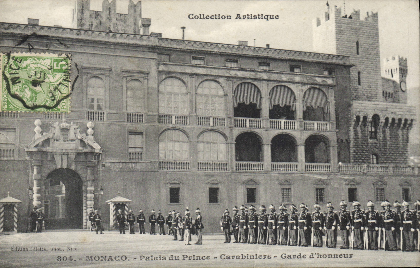 Monaco - Palais du Prince - Carabiniers - Garde d'honneur — Édition Gilletta, phot. Nice, n°804