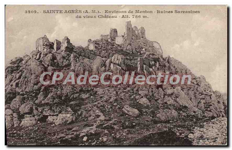 Sainte-Agnès (A.M.) - Environs de Menton - Ruines Sarrasines du vieux Château - Alt. 786 m.